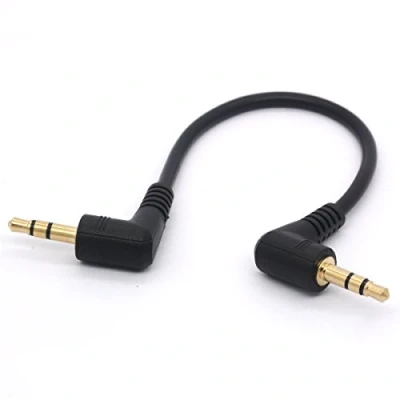 Afbeelding van OpenII Korte 3.5mm Rechte Hoek Kabel, Vergulde 90 Graden 3.5 Mannelijk naar Audio Stereo Jack Plug Auto Aux 3 Pole TRS