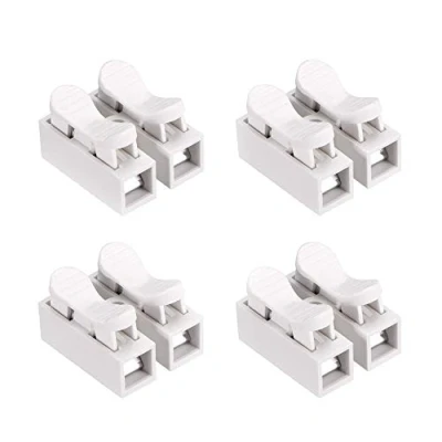 Afbeelding van YIXISI 100st veerconnector, CH2 snelkoppeling, 2P snelkoppeling zonder lassen, kabelklem klemmenblok, schroefklem barrièreblok voor LED strip lichte draadverbinding