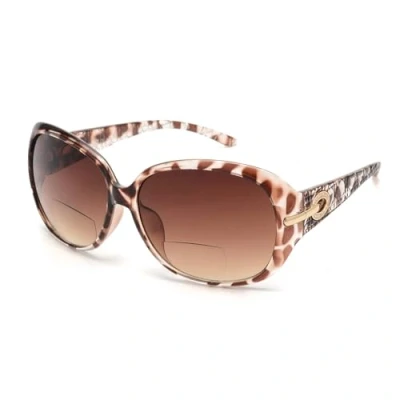 Afbeelding van JM Klassieke bifocale leeszonnebril voor dames, vintage leesbril, outdoor, uv bescherming, tortoise