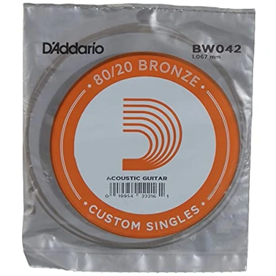 Afbeelding van D&quot;;Addario BW042 Bronze Wound Acoustic Guitar Single String .042 losse snaar voor westerngitaar