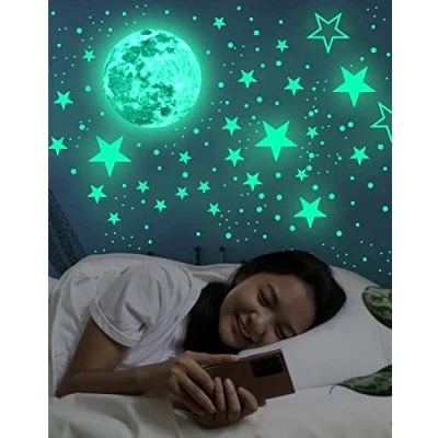 Afbeelding van Nuvance Glow in the Dark Sterren en Maan 442 Stuks Muurstickers