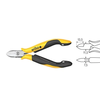 Afbeelding van Wiha Zijkniptang Professional ESD brede, halfronde kop met kleine face