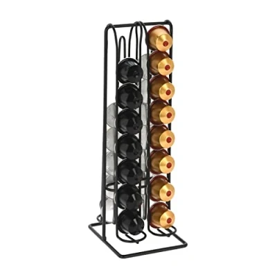 Afbeelding van Capsulehouder capsuledispenser voor Nespresso capsules, 32 koffiecapsules, capsulehouder, dispenser het opbergen van capsulestandaard, stalen koffiecapsulehouder