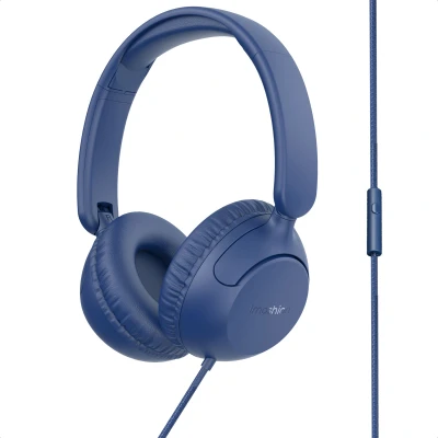 Afbeelding van imoshion Kinder Koptelefoon Met Draad Decibelbegrenzer Over Ear Hoofdtelefoon Denim Blue