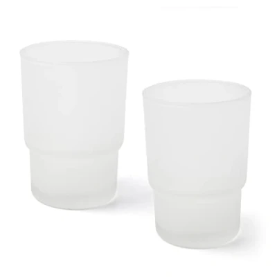Afbeelding van Joeji&#039;s 2 Pack Set Vervangende Frosted Glass Tumbler Cup Hygiënische Tandenborstelhouder Organizer Stijlvol Praktisch Ontwerp Standaard Maat