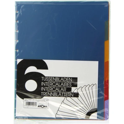 Afbeelding van Atoma Tabbladen, Voor A4 Schriften, Uit Pp, Set Van 6 Stuks, Geassorteerde Kleuren Tabblad