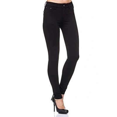 Afbeelding van Elara Dames Stretchbroek Skinny Fit Jegging Chunkyrayan Zwart H01 38N