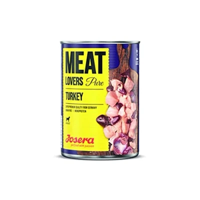 Afbeelding van Josera Meat Lovers Pure Turkey Natvoer voor honden, hoog vleesgehalte, graanvrij, lekkere kalkoen, sappige bouillon en mineralen, volledig voer, 6 x 400 g