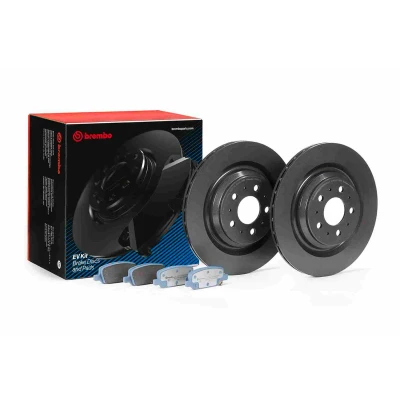 Afbeelding van BREMBO KT 08 002 Remblokken en remschijven interne ventilatie Zonder toebehoren Met anti kreukplaat akoestische slijtagewaarschuwing