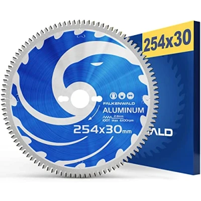 Afbeelding van FALKENWALD® Zaagblad van 254 x 30 mm, ideaal voor aluminium, cirkelzaagblad compatibel met Bosch GTS 10 XC en PTS10
