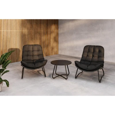 Afbeelding van Svea Mustafa loungeset grijs/zwart Stof