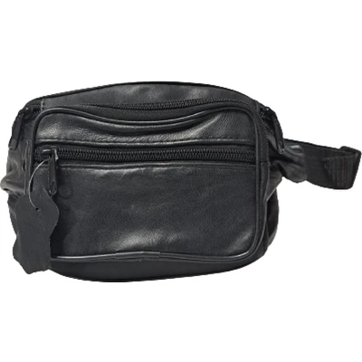 Afbeelding van Rojafit Heuptas 5 vakken Zwart Nappa Leer Afmeting ca. 26 x 8 14 cm.