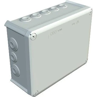 Afbeelding van Obo vierkante kabeldoos invoer 16x 25mm met deksel achterinvoer ip66 dxbxl 95x190x240mm grijs ral7035 2007109