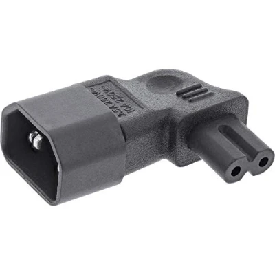 Afbeelding van C7 (haaks links/rechts) C14 stroomadapter / zwart