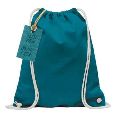 Afbeelding van katoenen sporttas 1 stuk 38 x 42 cm rugzak stoffen tas tas, jute OEKO TEX® geteste dames &amp; heren, kinder gymtas voor schilderen in petrol