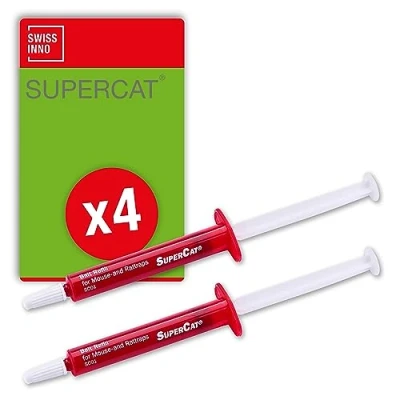 Afbeelding van SWISSINNO Vervangende Lokmiddelspuiten SuperCat voor Muizen en Rattenvallen Pindakaas Voedselproduct, Sterk Lokmiddel Dieren 4 Stuks