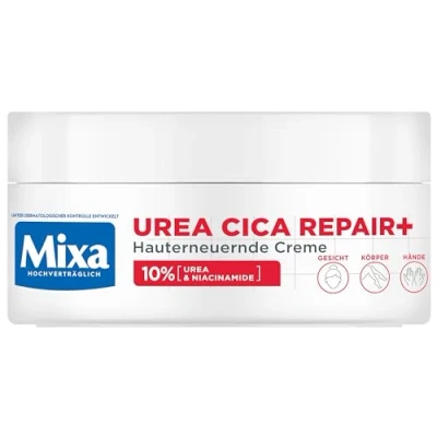 Afbeelding van Mixa Urea Cica Repair+, huidvernieuwende crème voor droge huid, hydraterende verzorging lichaam, handen en gezicht, met ureum niacinamide, 1 x 150 ml