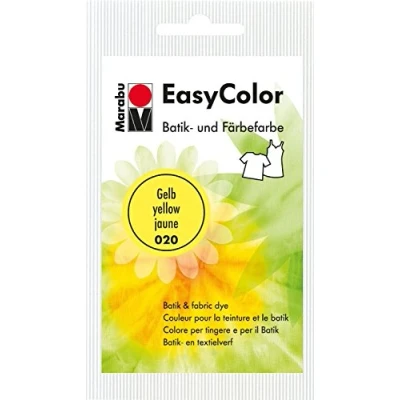 Afbeelding van Marabu 17350022020 Easy Color geel, 25 g batik en handverf voor katoen, linnen, zijde gemengd weefsel, met de hand wasbaar tot 30 C, zeer goede lichtechtheid, niet kookbestendig