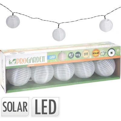 Afbeelding van Lampionnen slinger Pro Garden (10 LEDs, Solar, 4.5 meter, Wit)