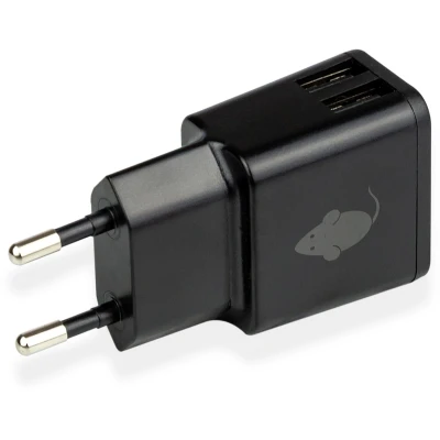 Afbeelding van Oplader Green Mouse USB A 2X 2.4A zwart