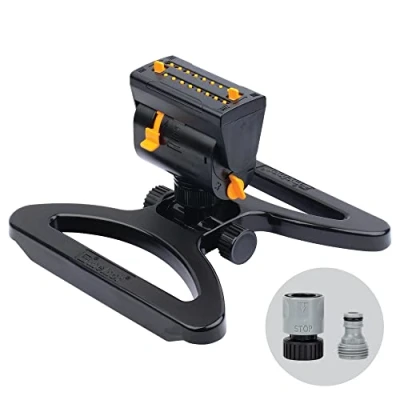 Afbeelding van Melnor 65131AMZ MiniMax Turbo Oscillator Sprinkler, 4 voudig verstelbaar, Quick Connect bundel, zwart, geel