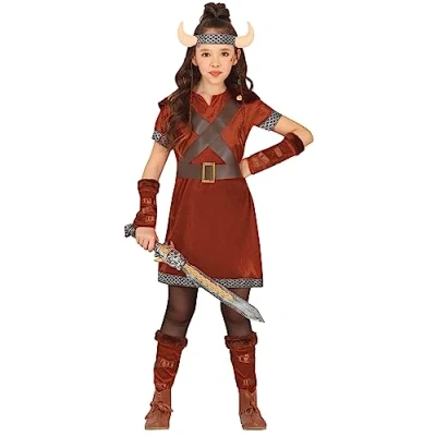 Afbeelding van Guirca Piraat &amp; Viking Kostuum Strijder Van Het Hoge Noorden Kind Bruin 3 4 jaar Carnavalskleding Verkleedkleding