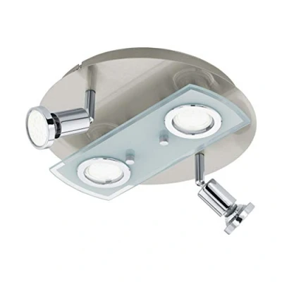 Afbeelding van EGLO Pawedo 1 Wand/Plafondlamp 4 Lichts Nikkel Mat, Chroom Wit, Helder