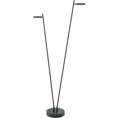 Afbeelding van HighLight LED vloerlamp Round Move, 2 lamps zwart 142 cm CCT dimbaar