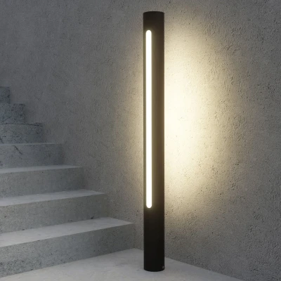 Afbeelding van Lucande LED buitenlamp 1licht aluminium, polycarbonaat H: 75 cm donkergrijs, wit Inclusief lichtbron