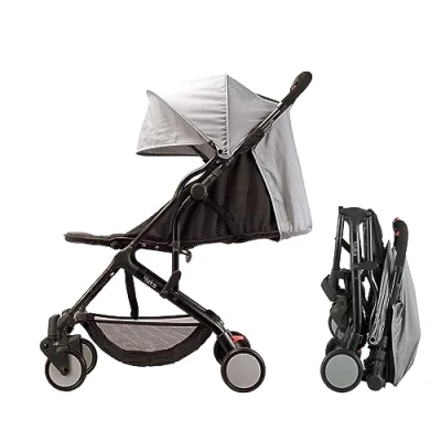 Afbeelding van Bambisol YUKO² Buggy, compact, vanaf de geboorte, met één hand, verstelbare beensteun, tas, zwart/grijs