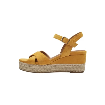 Afbeelding van Tamaris Sandalen met plateauzool, Dames, Maat: 36, Mango Leer