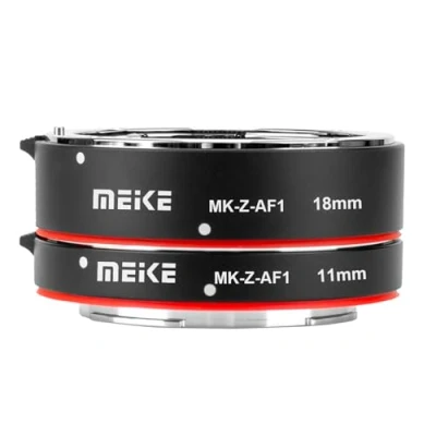 Afbeelding van Meike MK Z AF1 Metal Auto Focus Macro Extension Tube Adapter Ring (11 mm + 18 mm) Compatibel met Nikon Z5 Z6 Z7 Z50