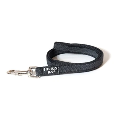 Afbeelding van Julius K9 Color &amp; Gray gegumeerde linnen, met lus, 20mm x 1,2 m, zwart grijs
