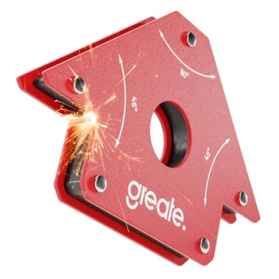 Afbeelding van greate Lasmagneet, 22 kg draagkracht, magneethoek, lashoek met 45, 90 en 135 graden, robuuste lasmagneet sterke hechtkracht