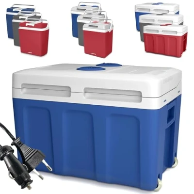 Afbeelding van Jago Elektrische koelbox 40L 12V 230V Blauw Verrijdbaar Verkoeld en Verwarmd