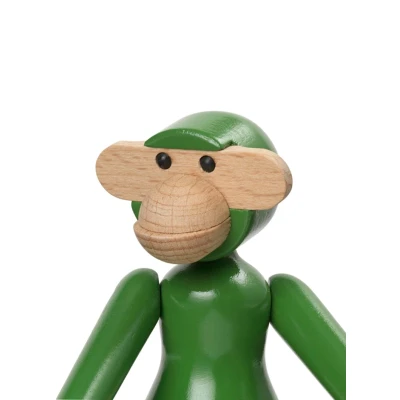 Afbeelding van Kay Bojesen houten figuren aap mini H: 9,5 cm, vintage groen