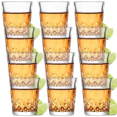 Afbeelding van Gucass 12 stuks borrelglazen, 5 cl vaatwasserbestendig, loodvrij glas, shotglazen met zware bodem