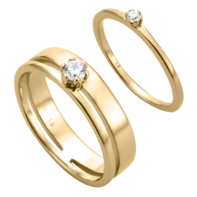 Afbeelding van Esprit ESSE003513 Lure ring Zilver geelgoudverguld Goudkleurig