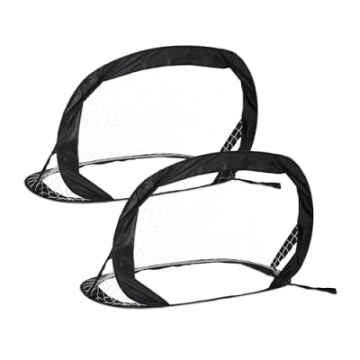 Afbeelding van voetbaldoel kinderen pop up set van 2 opvouwbaar tuin 80x120x85 cm met tas