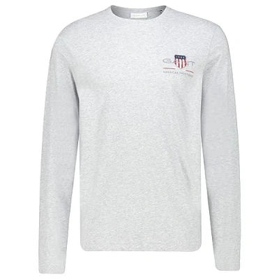 Afbeelding van GANT Heren Reg Medium Archive Shield Ls T shirt, gemengd grijs, M