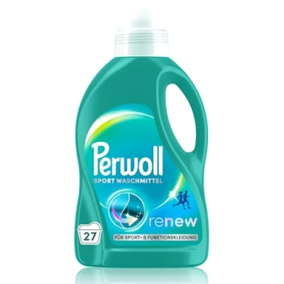Afbeelding van Perwoll Sportwasmiddel (27 ladingen), hygiënisch wasmiddel reinigt voorzichtig slechte geuren en behoudt elasticiteit voor sport functionele kleding met Triple Renew Technologie