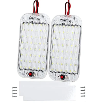 Afbeelding van Intckwan 12v 85v Auto Binnenverlichting LED, 48 LED&#039;s met Aan/uit Schakelaar, Voor Auto, Camper, Vrachtwagen, Boot, Caravan, 2 Stuks