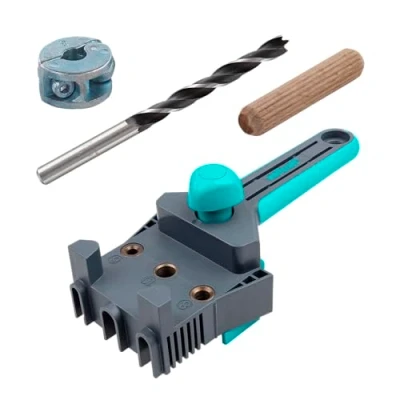 Afbeelding van Wolfcraft Deuvelmal SET inclusief 150 Deuvels Deuvel Mal Deuvelaar Ø 8mm x 40mm Boormal Deuvelset 4640000