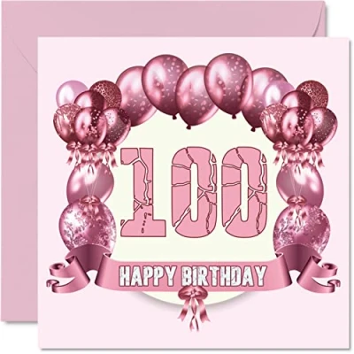 Afbeelding van Leuke 100e Verjaardagskaarten voor vrouwen Gelukkige Verjaardagskaart Overgrootvader Opa Nanny Oma Nan Gran Papa Mum, 145 mm x Wenskaarten,