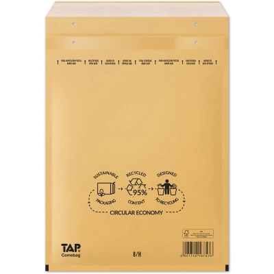 Afbeelding van Comebag luchtkussenenveloppen, ft 270 x 360 mm, met stripsluiting, bruin, doos van 100 stuks enveloppen