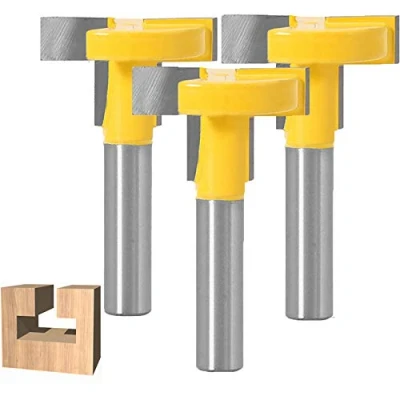 Afbeelding van WSOOX Frees freesbitset met 3 STKS T sleuven, carbide track houtbewerkingsgereedschap 8 mm schacht