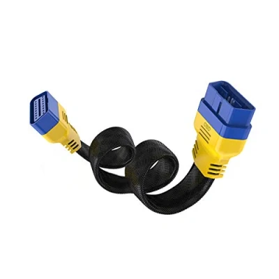 Afbeelding van OURANTOOLS OBDII 16 Pin Mannelijke naar Vrouwelijke Verlengkabel Adapter, Auto OBD Diagnostische Extender Cord OBD2 Connector 60cm/23.62 inch (Dikken Nylon Materiaal)