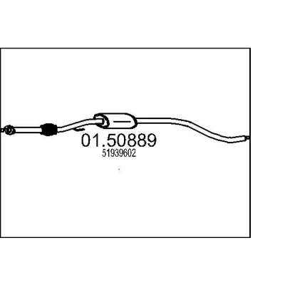 Afbeelding van MTS 01.50889 Middendemper 2200mm FIAT: 500L (351, 352) 1.4 2012
