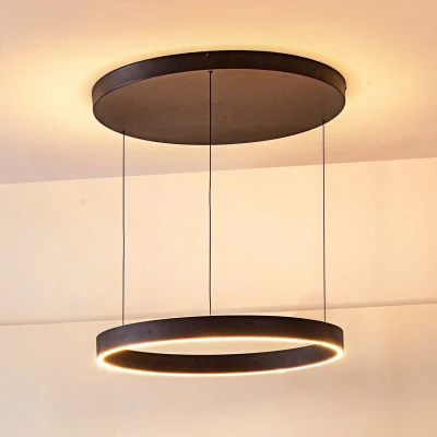 Afbeelding van Lucande LED hanglamp Philine, Ø 60 cm, zwart, ijzer