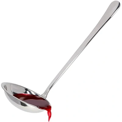 Afbeelding van KADAX Universele soeplepel van roestvrij staal, kooklepel met comfortabele handgreep, keukenglepel, soeplepel, pollepel, sauslepel (L: 25,4 cm, zilver)
